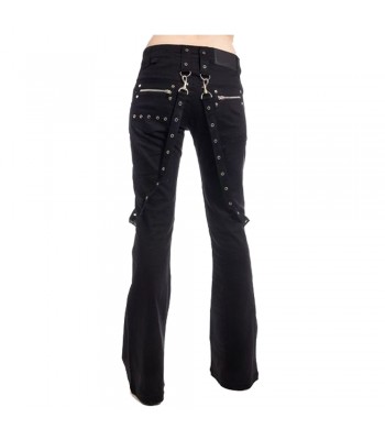 Women Pencil Pants Devil Fashion Punk Black Lace-up Skinny Pant Gothic Clothing